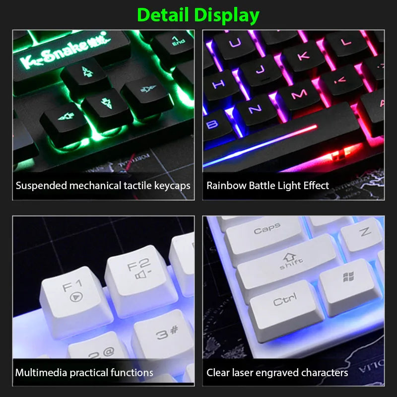 Keyboard And Mouse Set Waterproof Luminous Game Backlit Keyboard