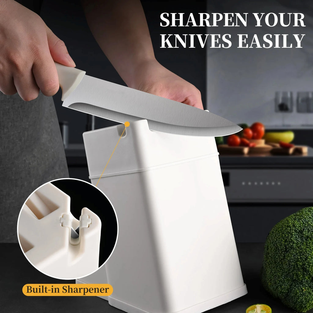 15 pieces kitchen stainless steel knife set,