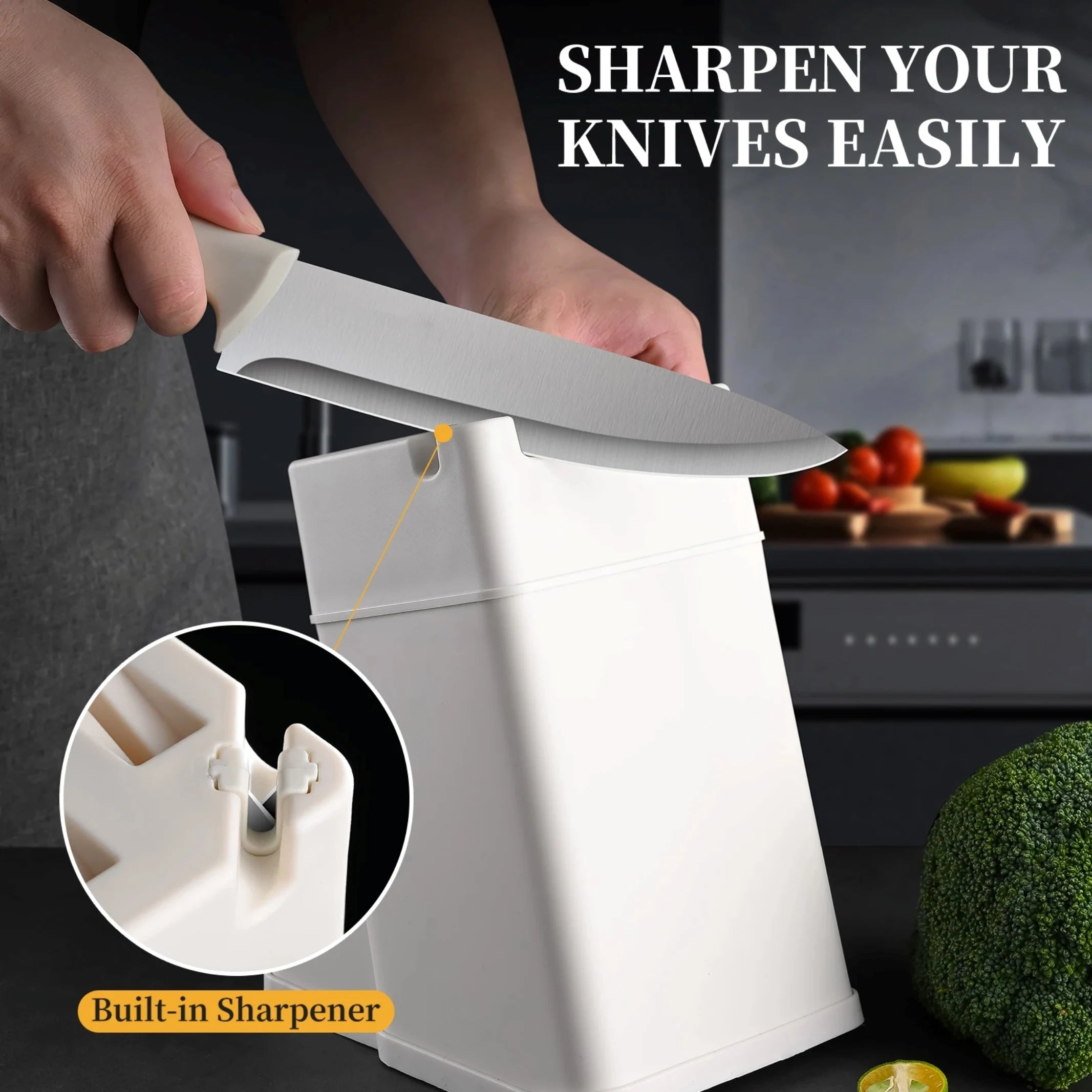 15 pieces kitchen stainless steel knife set,