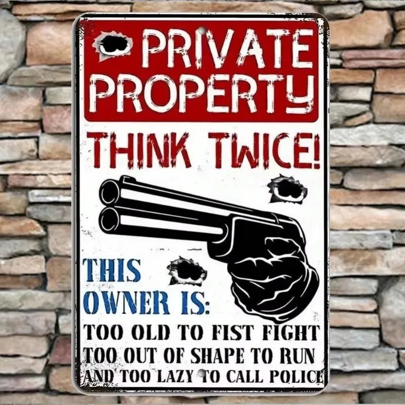 High-Quality 1pc Vintage Metal "Private " Sign - No Trespassing,