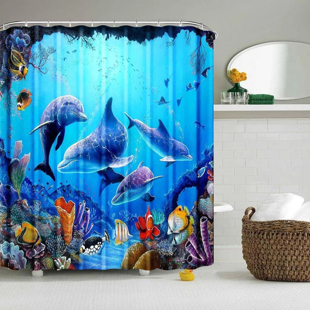 Ocean Underwater World Shower Curtains Set