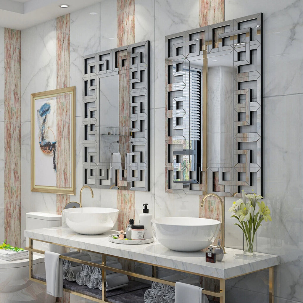 Rectangular Large Wall Mirror Modern Accent