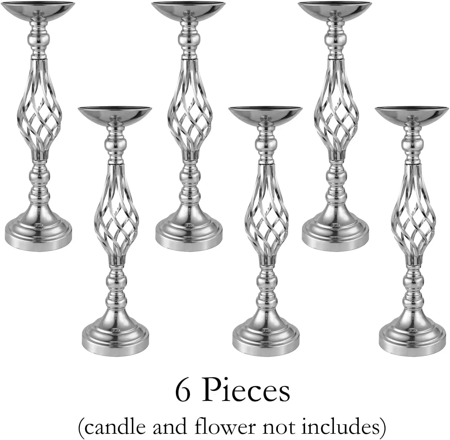 6pcs Silver Metal Flower Vases18.7Inches