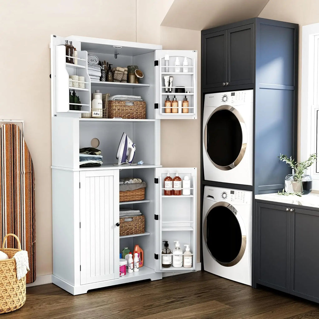 72" Freestanding  Cabinet with Storage Hutch