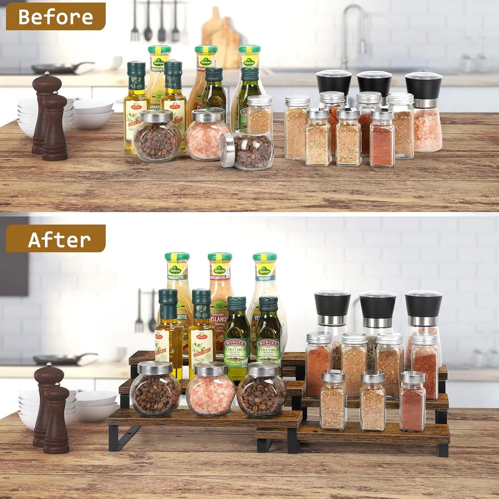 3-Tier Wooden Spice Rack , Set of 2