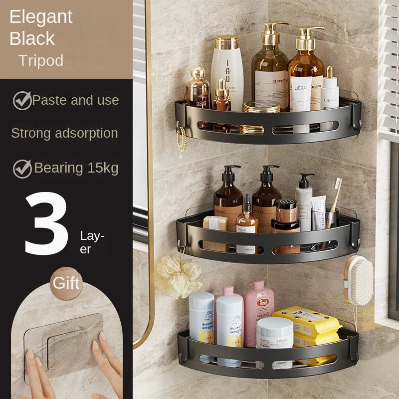 3/2/1 PCS Strong Adhesive No Drill Shower Shelf Storage Upgraded Waterproof Bathroom Organizer