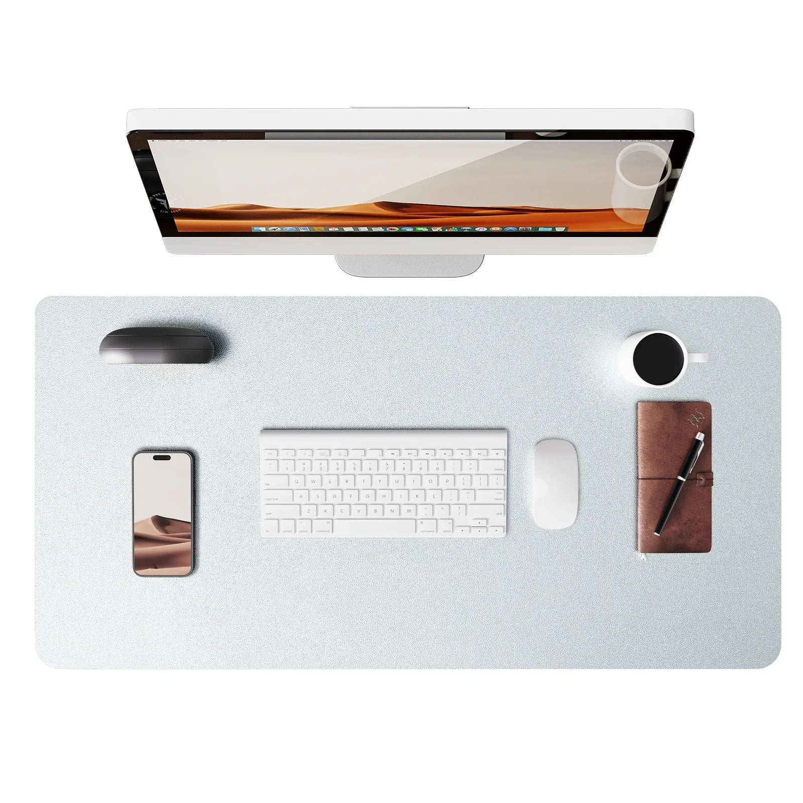 Large Mouse Pad,Office Desk Mat, Leather Desk Pad Protector, Non-Slip