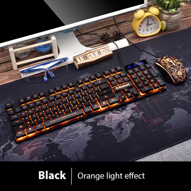 Keyboard And Mouse Set Waterproof Luminous Game Backlit Keyboard
