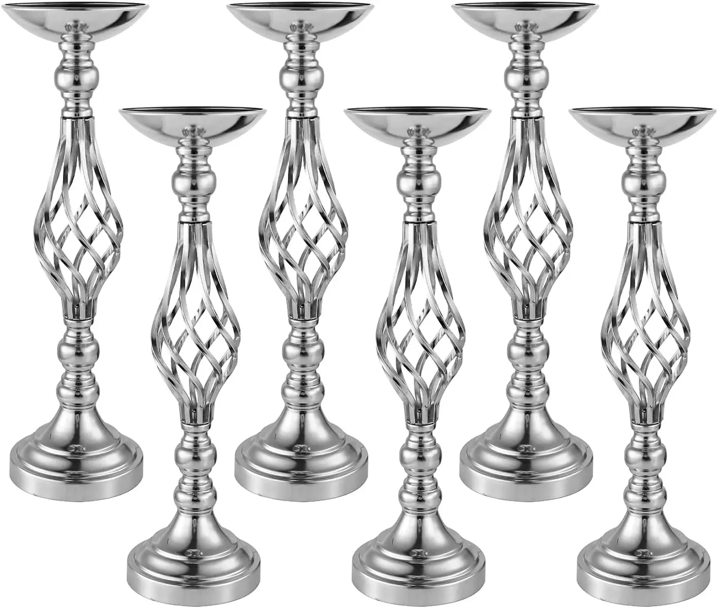 6pcs Silver Metal Flower Vases18.7Inches