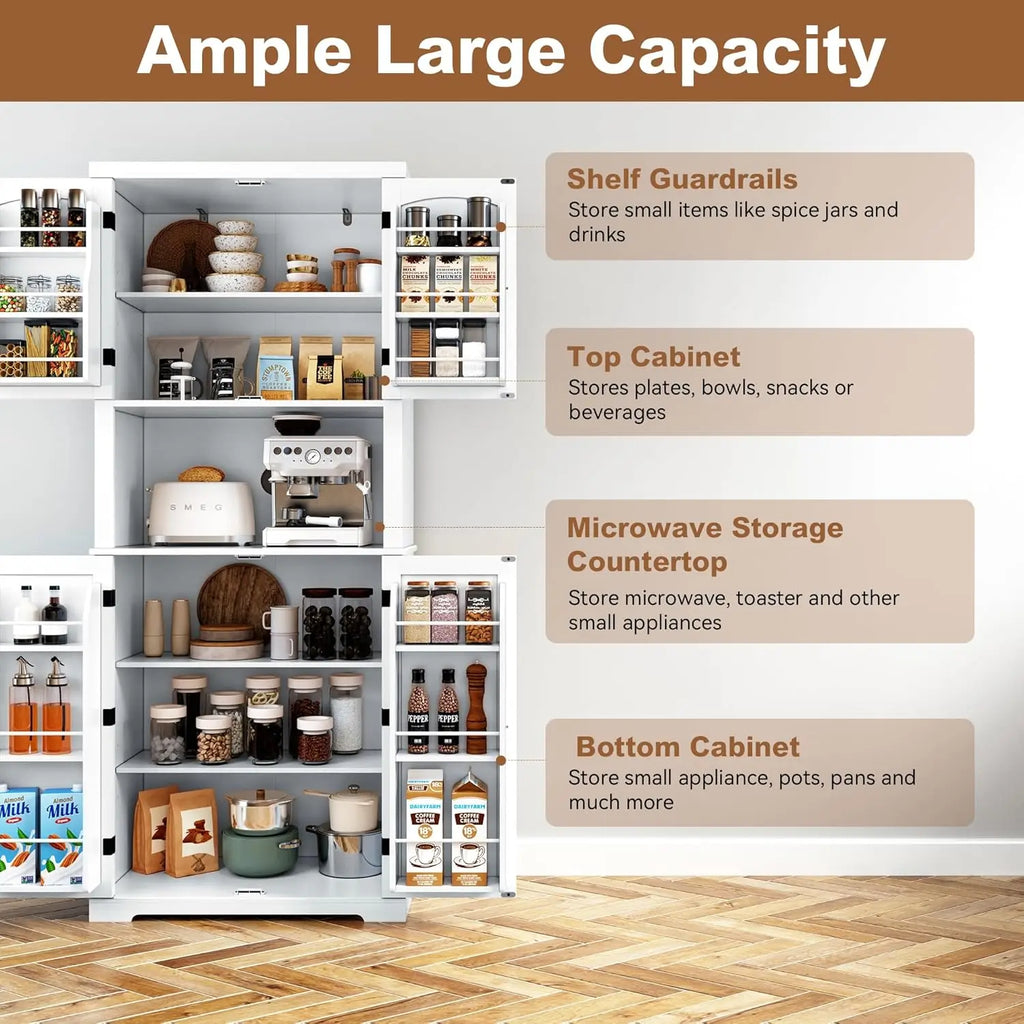 72" Freestanding  Cabinet with Storage Hutch