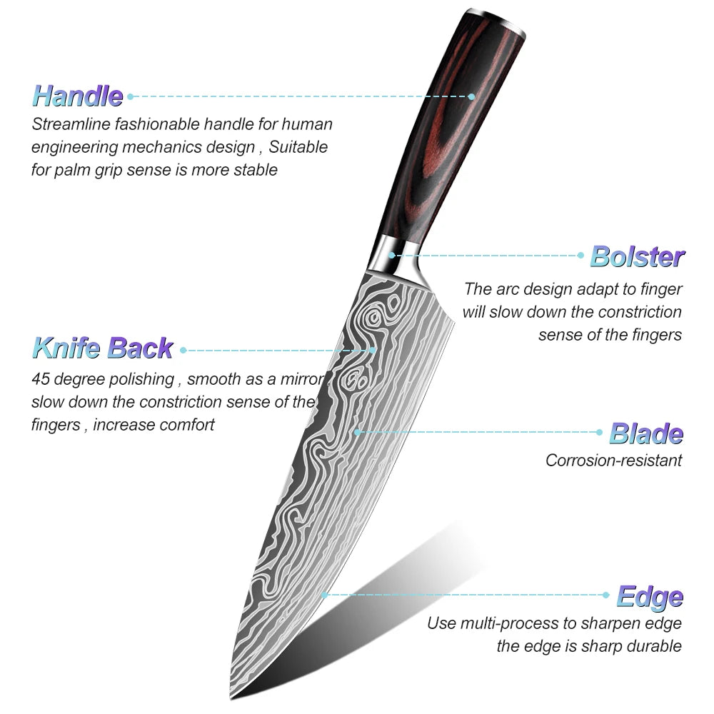 5Pcs Kitchen Chef Knife Set