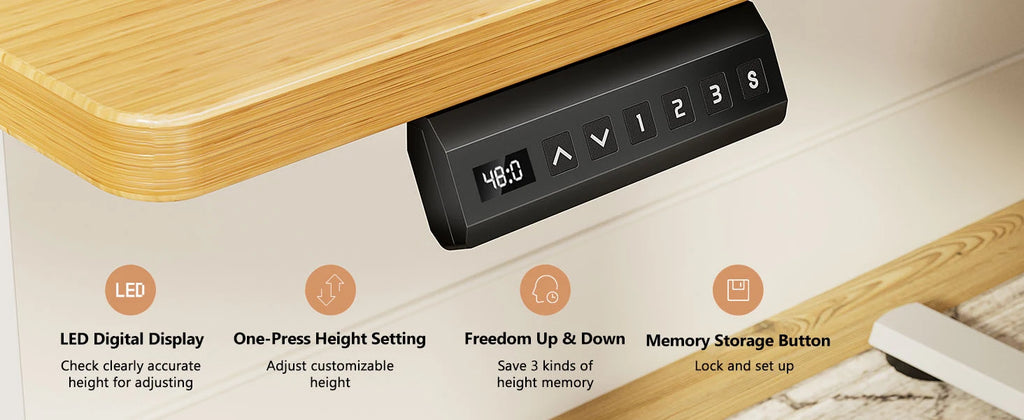 Electric Standing Desk Height Adjustable 40x24 Inch Stand Up Sit Stand Computer Desk