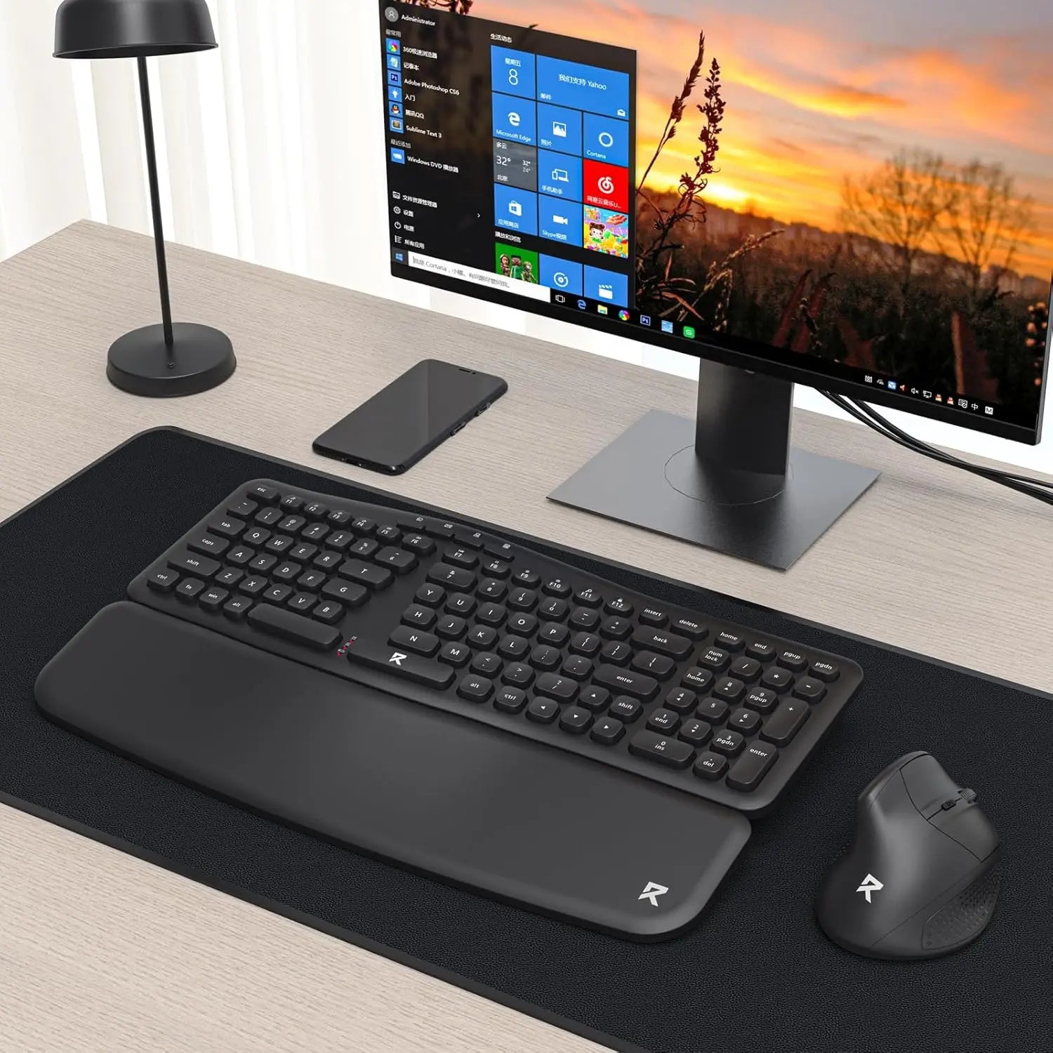 Wireless Keyboard and Mouse Combo, 108 Keys 2.4Ghz Wireless Low-Profile Membrane Keyboard