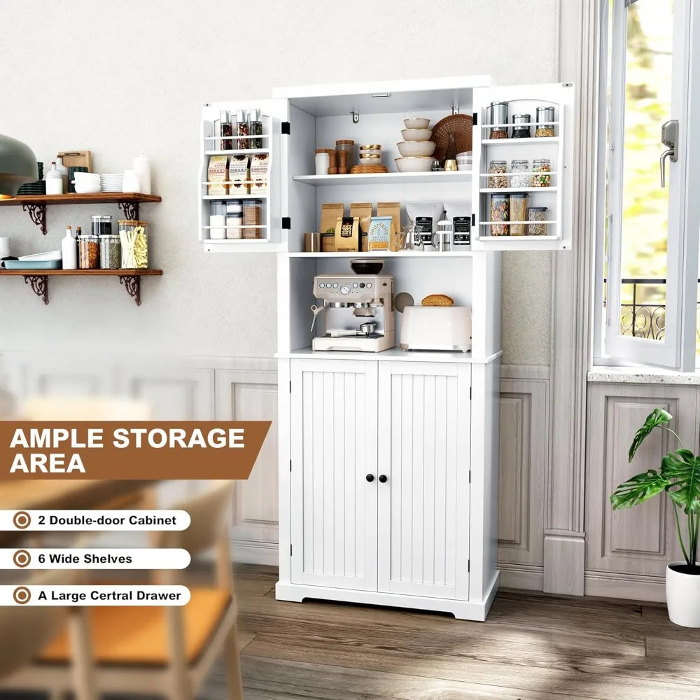 72" Freestanding  Cabinet with Storage Hutch