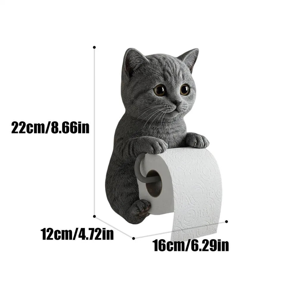 Cat Toilet Paper Holder Wall Mounted