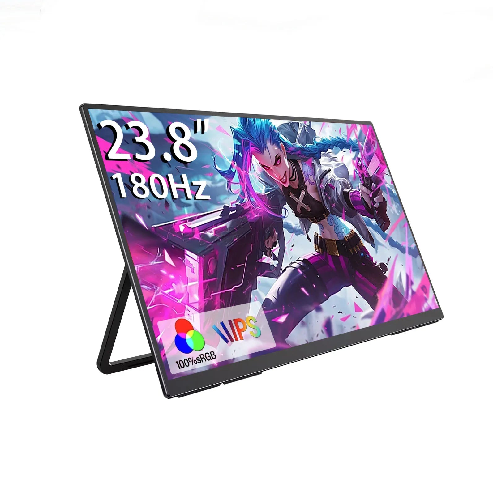 23.8" 100Hz Portable Monitor w/178° Adjustable Stand Type-C HDMI IPS Eye Care External Computer Display for Laptop pc