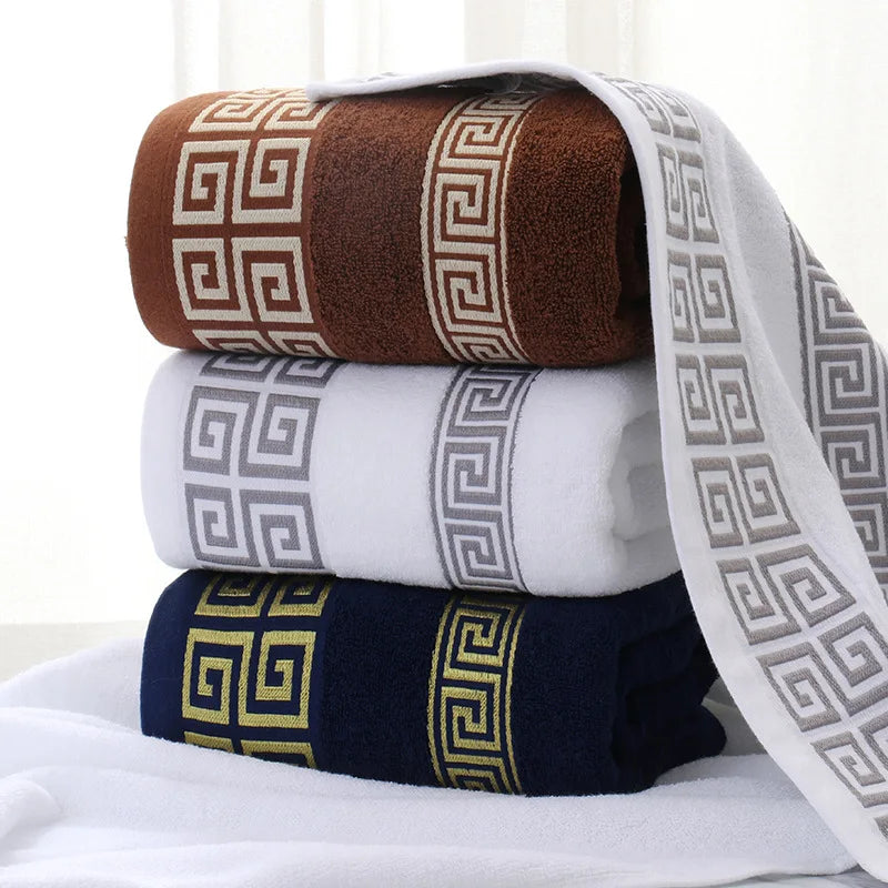 2pcs Black Bath Towels for Adults 100% Cotton