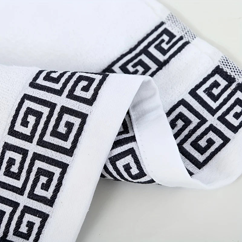 2pcs Black Bath Towels for Adults 100% Cotton