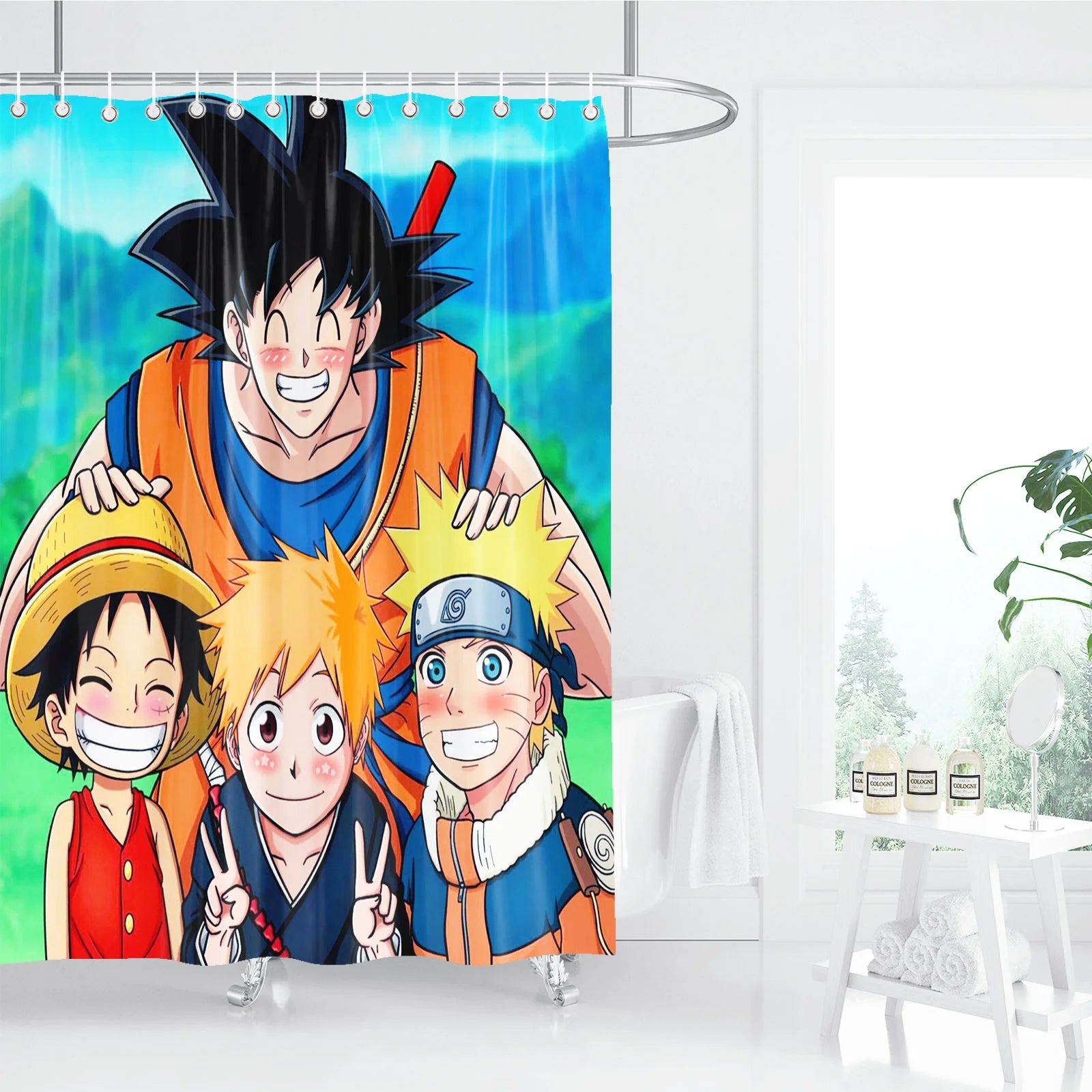 One Piece Anime Shower Curtain, Bathroom Accessories