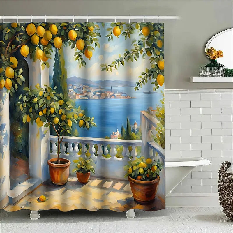 Elegant Lemon Tree Shower Curtain for Bathroom
