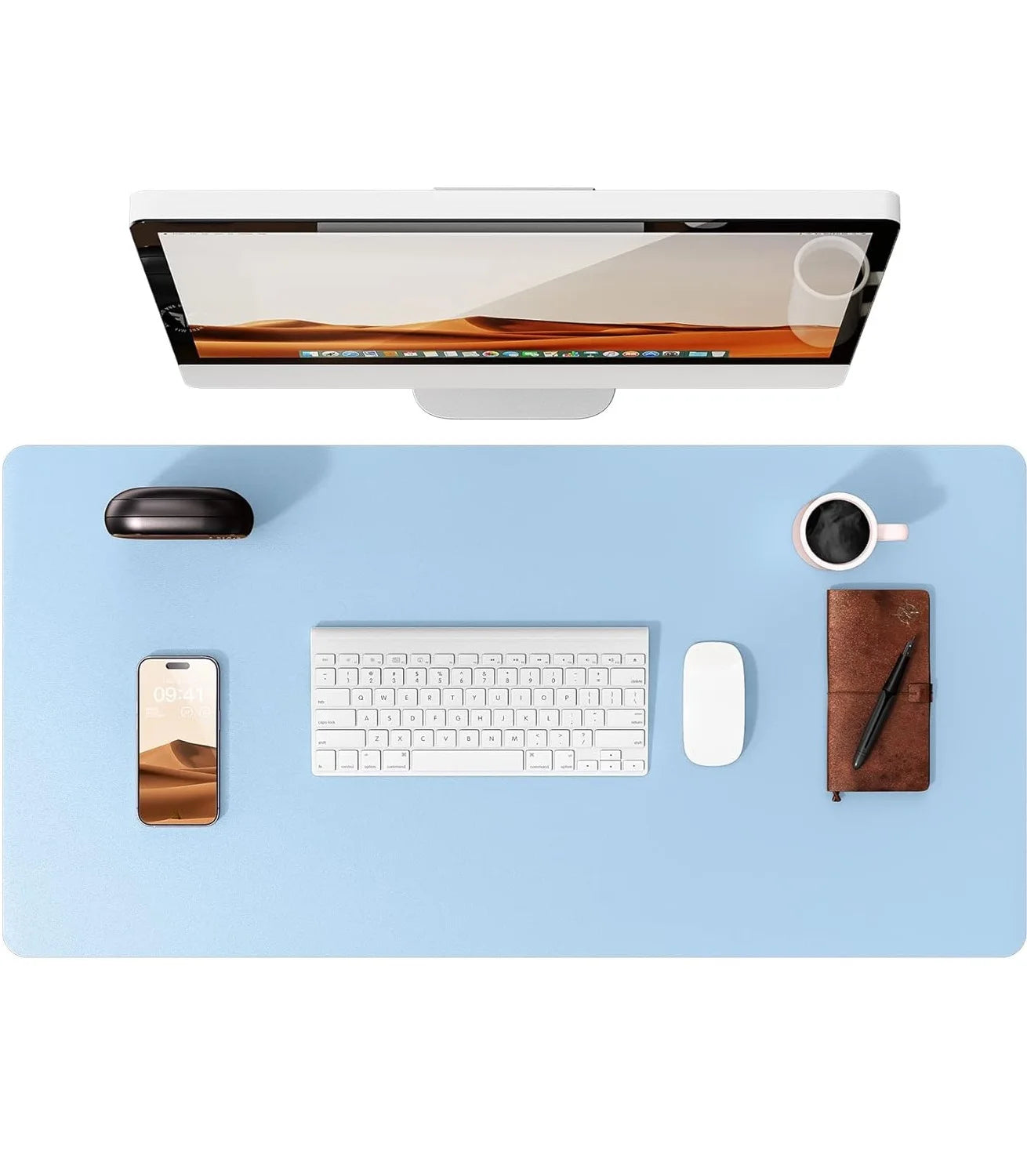 Large Mouse Pad,Office Desk Mat, Leather Desk Pad Protector, Non-Slip