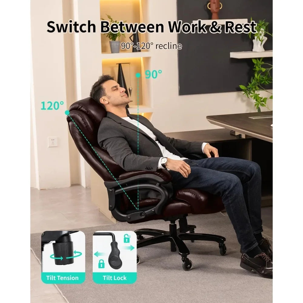 800lbs Capacity Big And Tall Office Chair with Wide Spring Seat