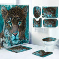 Cheetah Bathroom Four-piece Set - Avant-garde Waterproof Shower Curtain, creating a complete bathroom kit