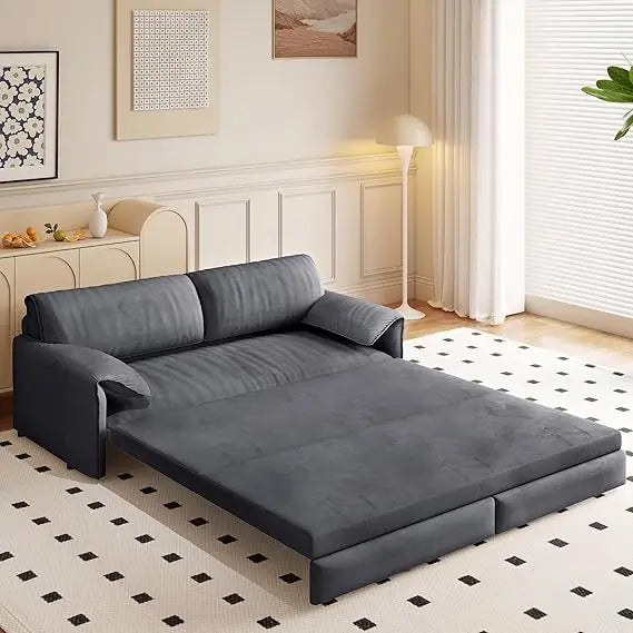 66" Queen Size Sofa Bed, 3 in 1 Convertible Pull Out Sleeper Sofa