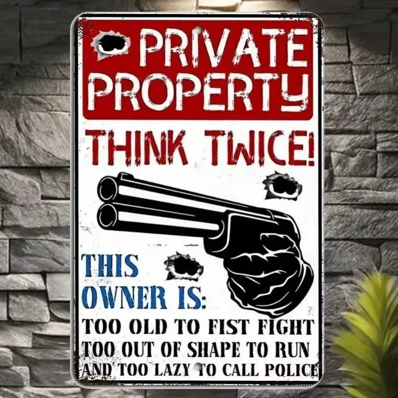 High-Quality 1pc Vintage Metal "Private " Sign - No Trespassing,