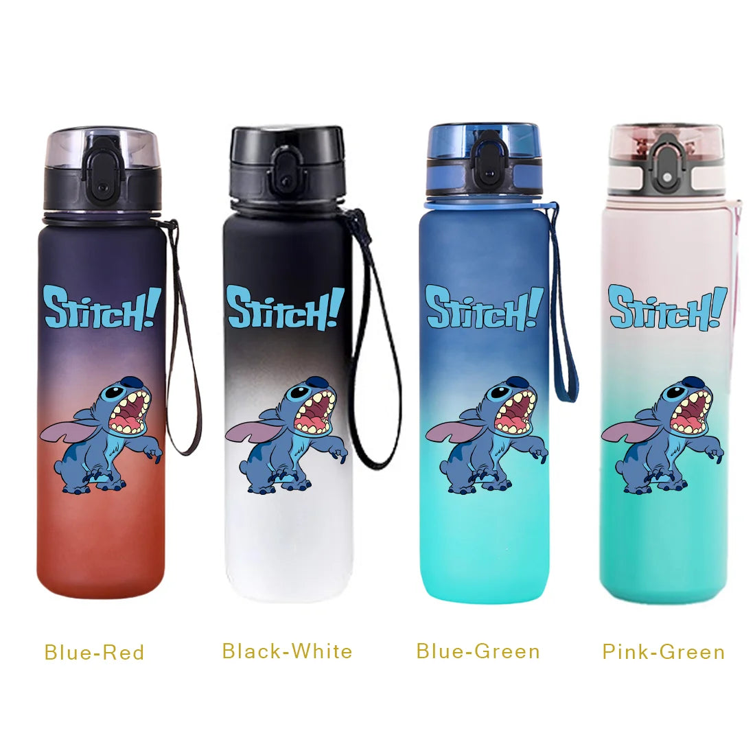 650ML Stitch Sports Flip Cover Water Bottle Leak Proof Colorful Plastic Cup