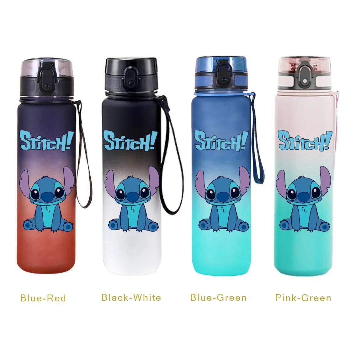 650ML Stitch Sports Flip Cover Water Bottle Leak Proof Colorful Plastic Cup
