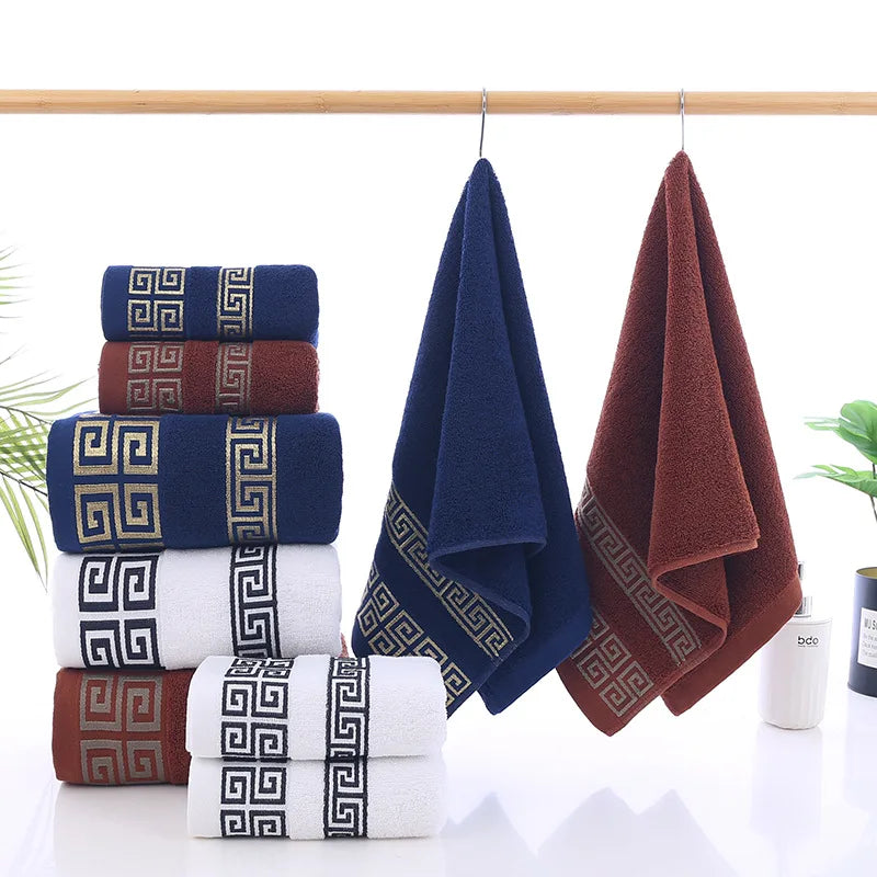 2pcs Black Bath Towels for Adults 100% Cotton