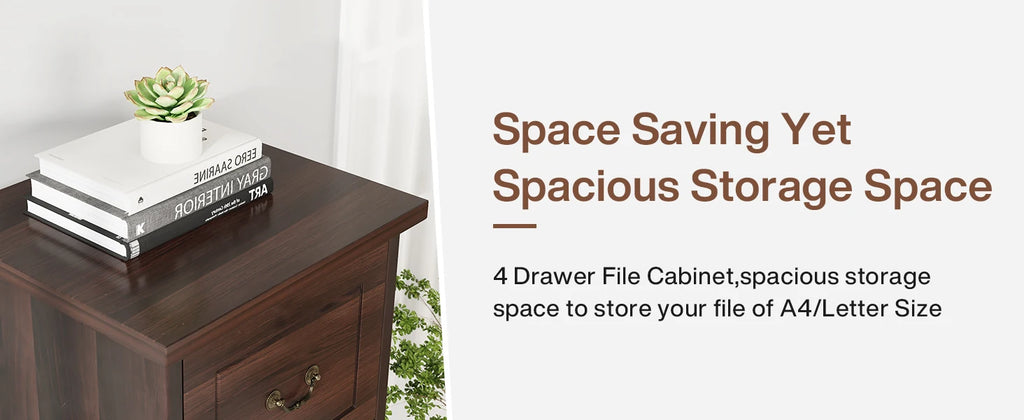 Tribesigns 4-Drawer File Cabinet Filing Cabinet, Vertical File Cabinet