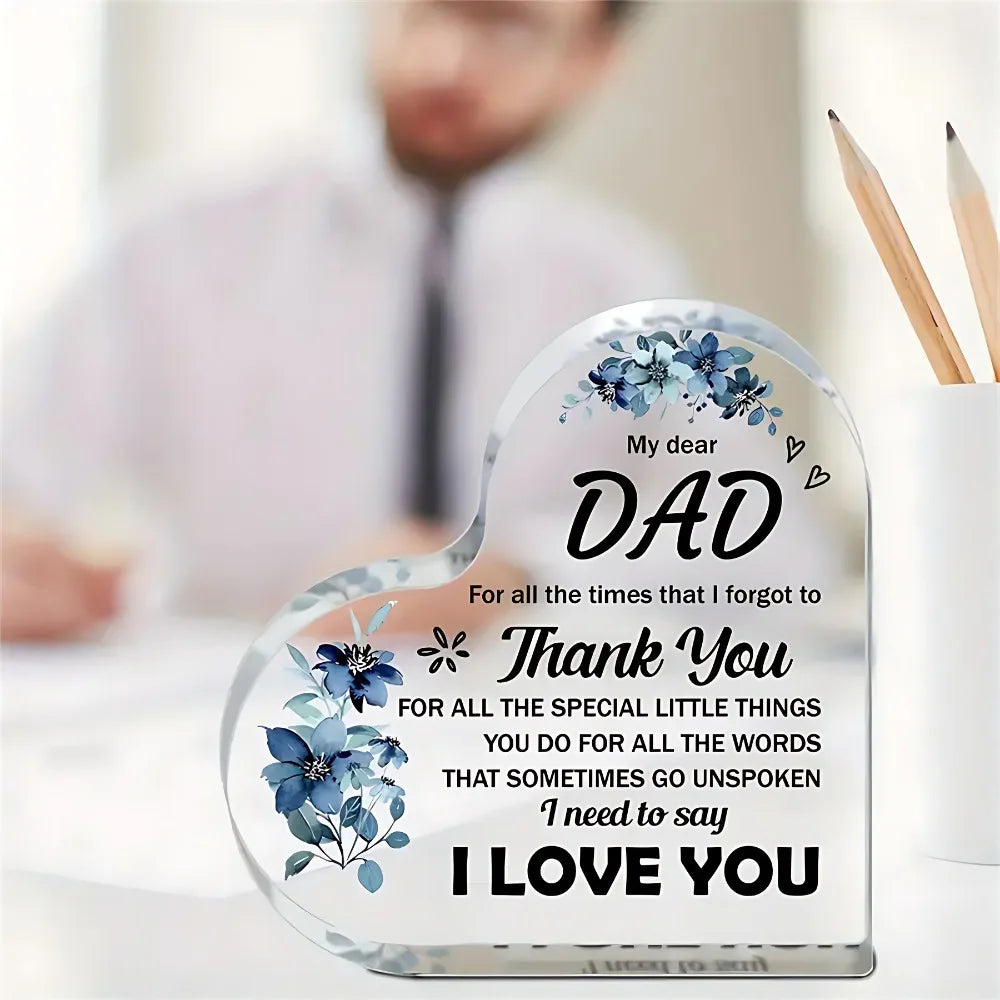 acrylic block puzzle plaque decoration gift for daughter and son to father