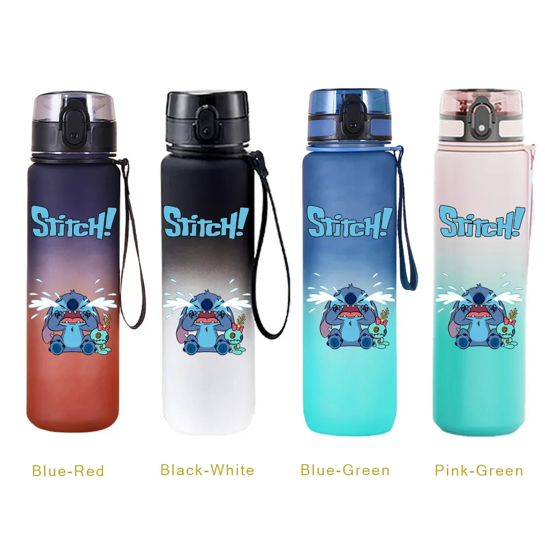 650ML Stitch Sports Flip Cover Water Bottle Leak Proof Colorful Plastic Cup