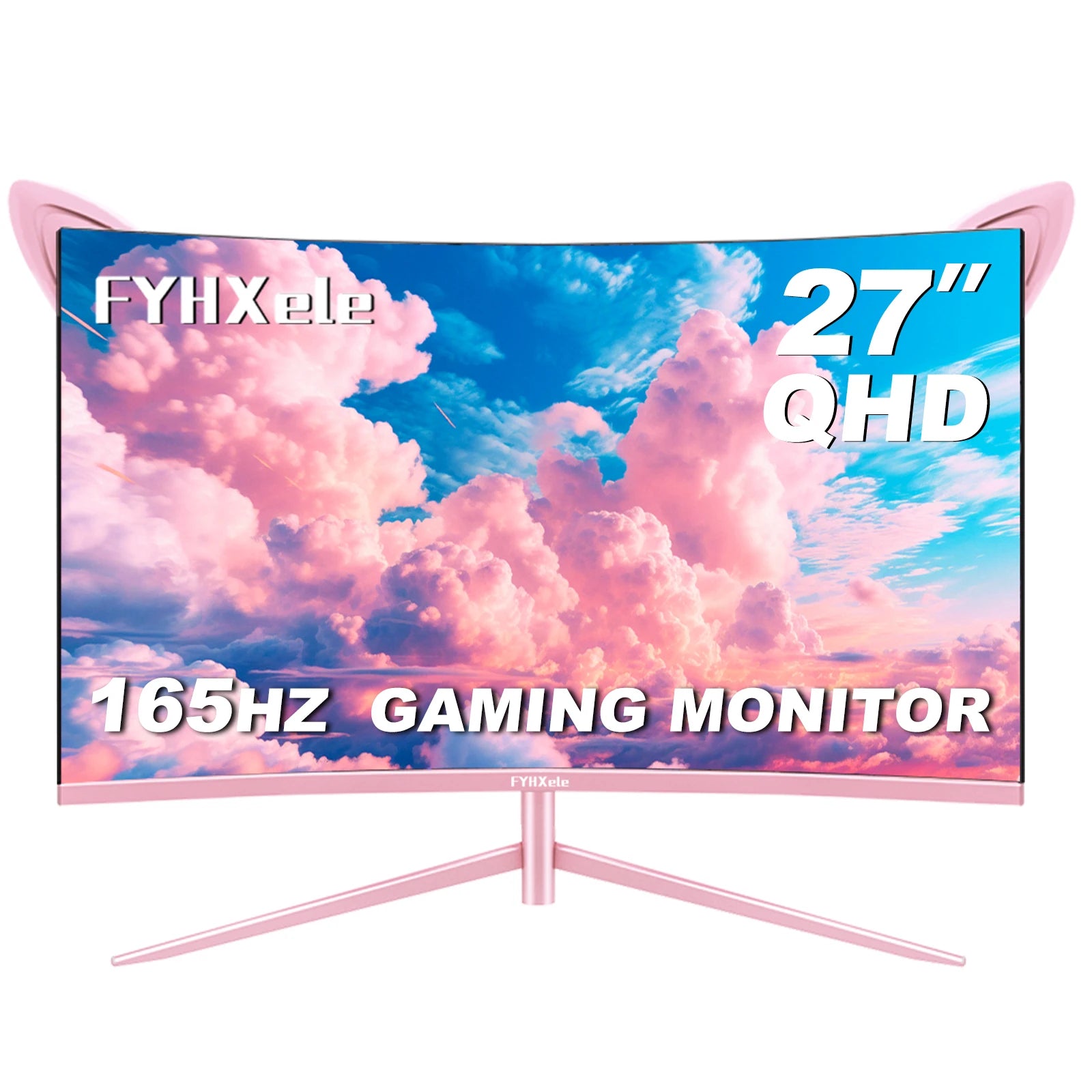 27inch Curved Pink Monitor QHD 165hz 1800R Gaming Display