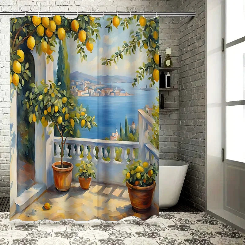 Elegant Lemon Tree Shower Curtain for Bathroom