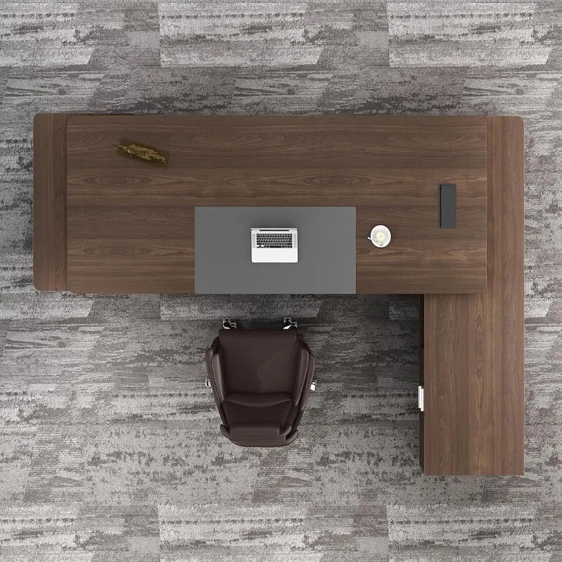 L Shaped Office Desk with Power Outlets & USB Ports,