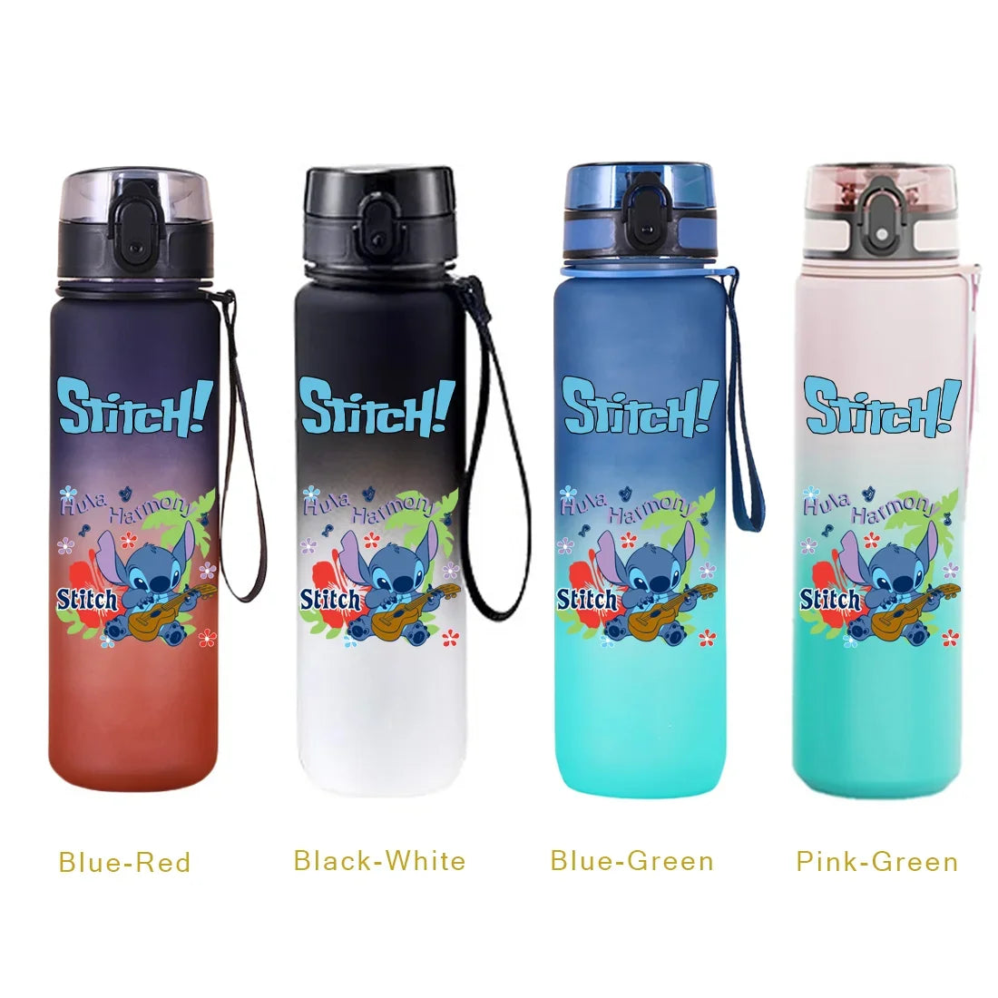 650ML Stitch Sports Flip Cover Water Bottle Leak Proof Colorful Plastic Cup