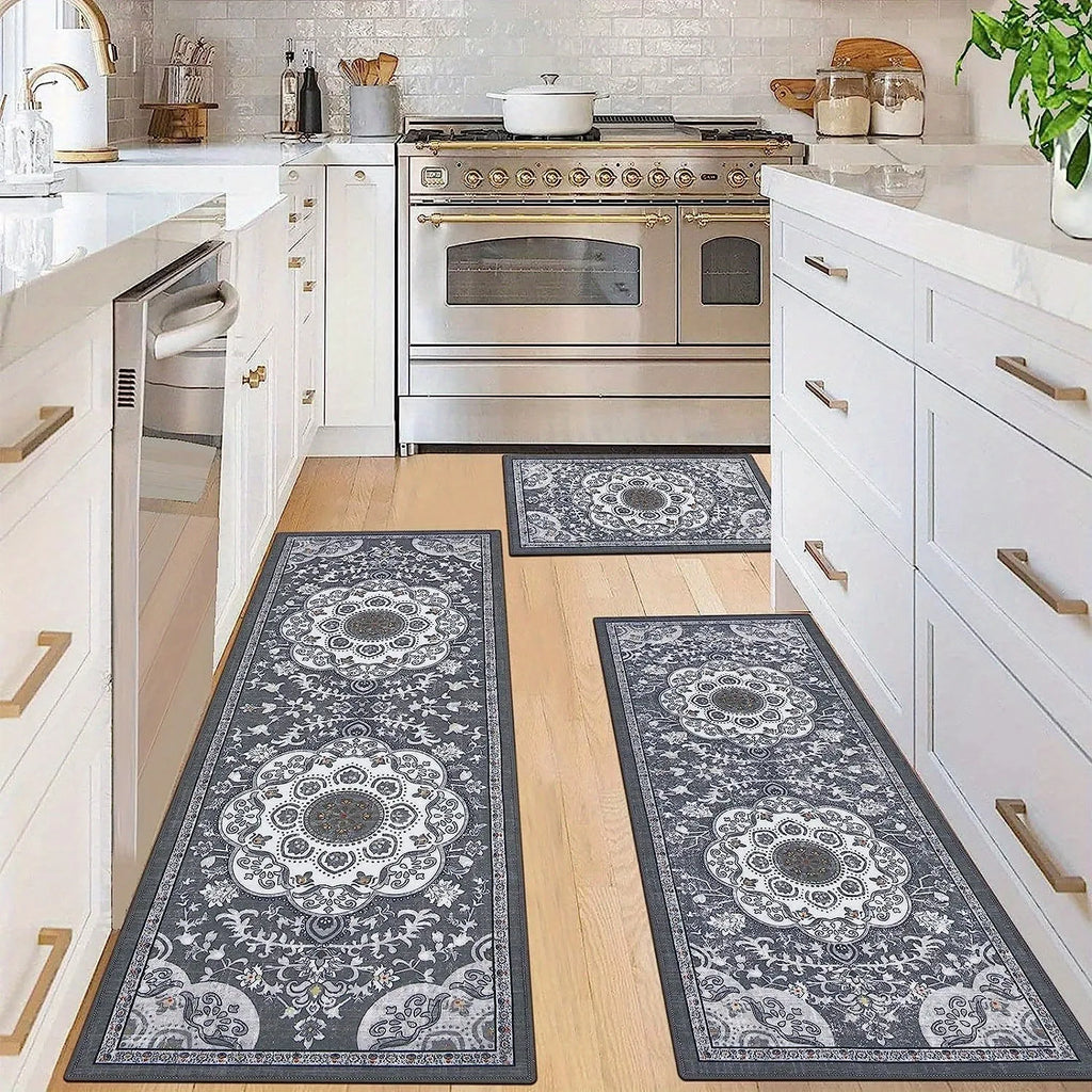 3 pcs set floor mat Bohemian style rugs kitchen carpet Non-slip