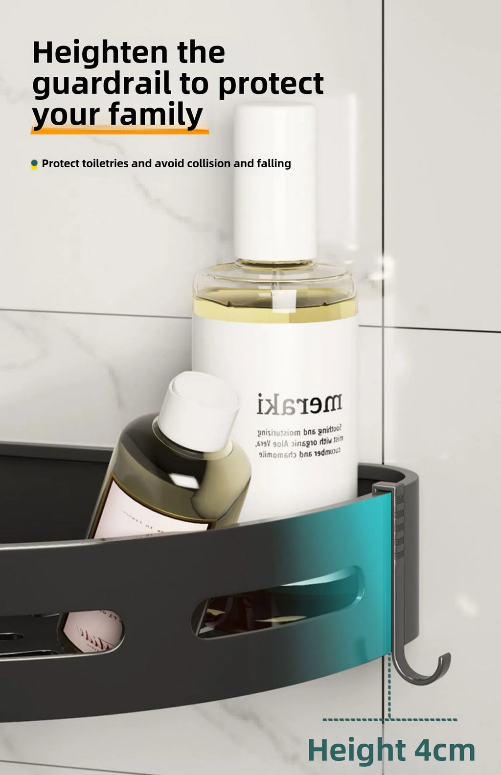 3/2/1 PCS Strong Adhesive No Drill Shower Shelf Storage Upgraded Waterproof Bathroom Organizer