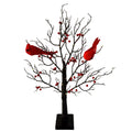 Mini Tree Light Lighted Tree with Red Bird & Berries