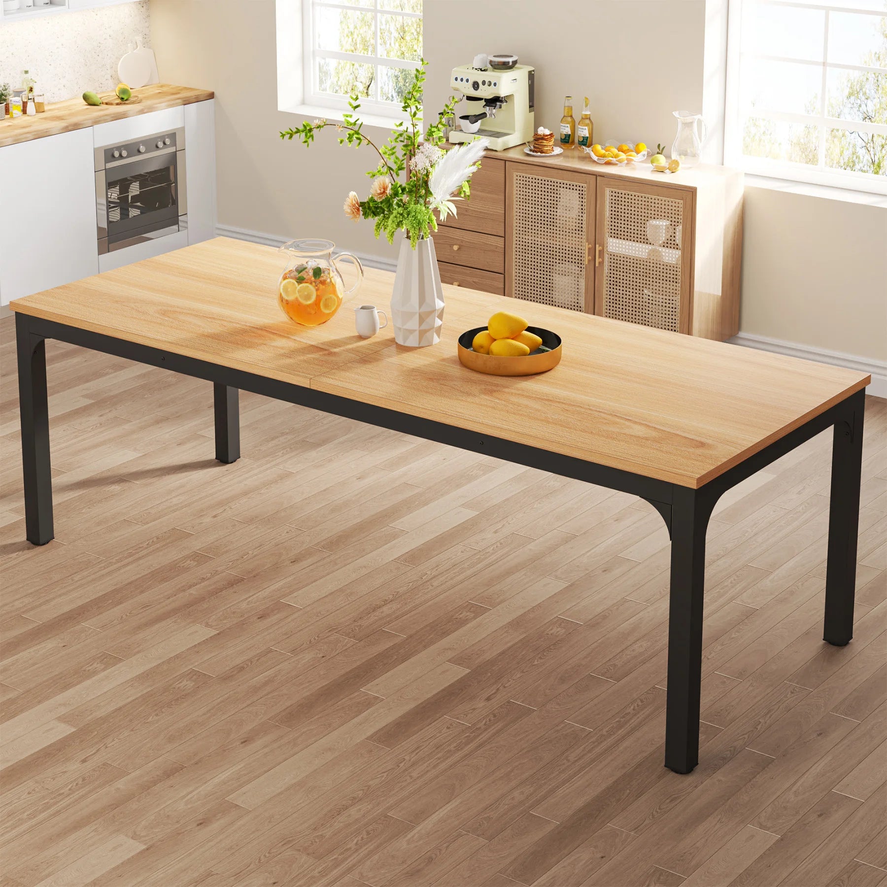 200cm Large Narrow Long Rectangular Kitchen Dinner Table