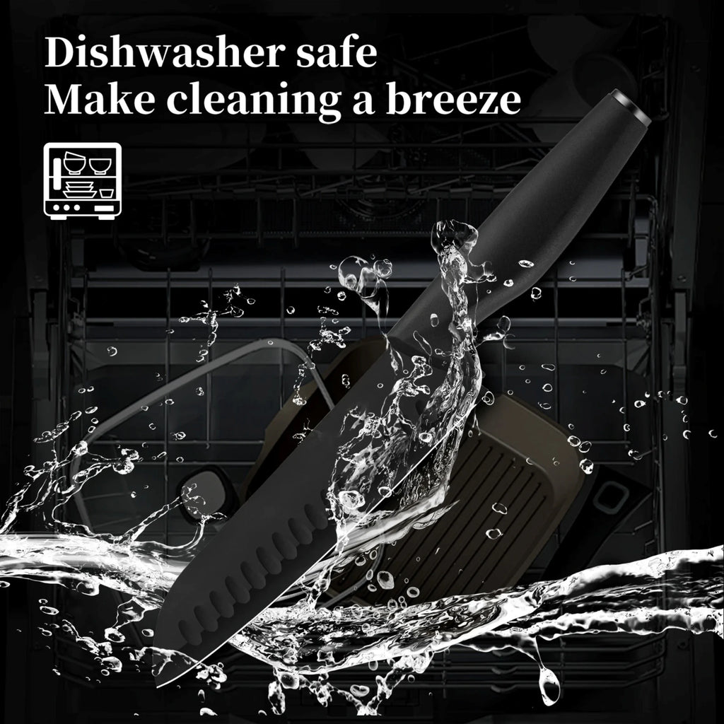 15 pieces kitchen stainless steel knife set,