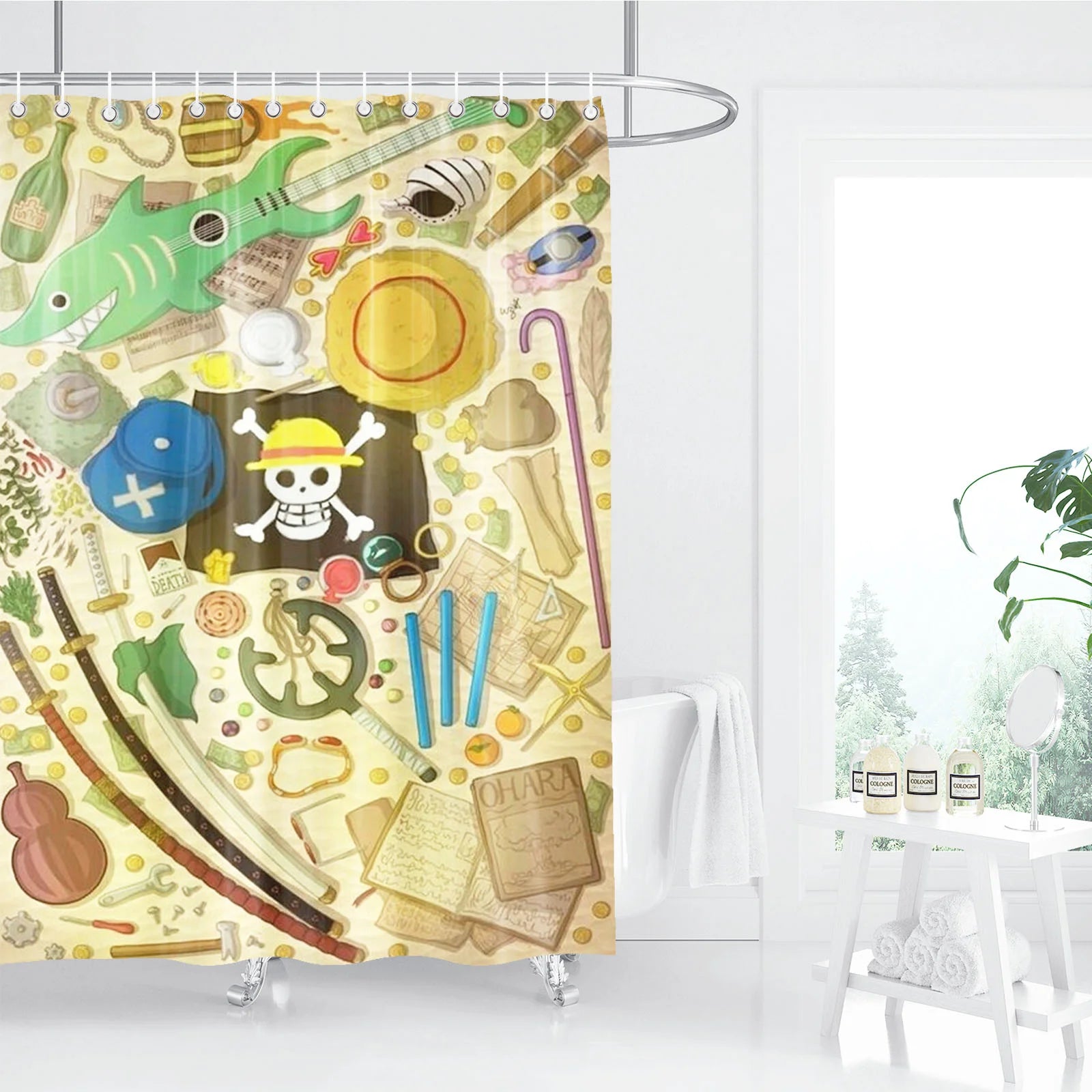 One Piece Anime Shower Curtain, Bathroom Accessories