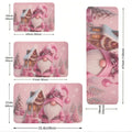 3PCS Christmas Doormats Pink Santa Claus Rugs