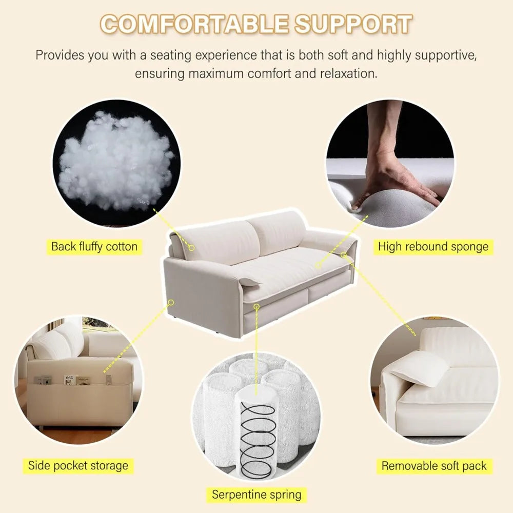 66" Queen Size Sofa Bed, 3 in 1 Convertible Pull Out Sleeper Sofa