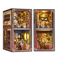 Wooden Puzzle Miniature House Kit For Bookshelf