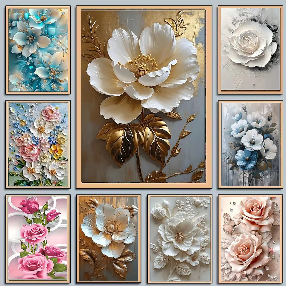 Art Vintage Gold Flower Wall Decoration