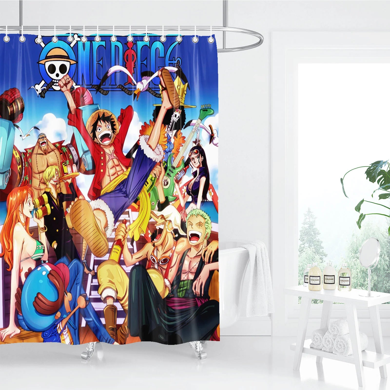 One Piece Anime Shower Curtain, Bathroom Accessories